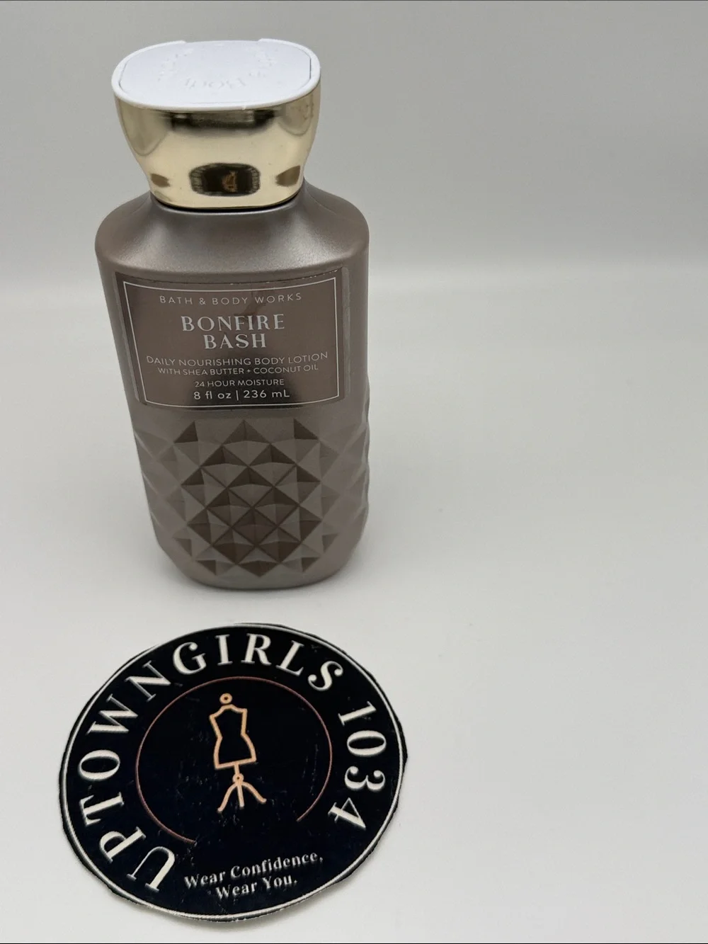 Bath & Body Works Bonfire Bash Body Lotion - Taupe with Gold Cap   8oz